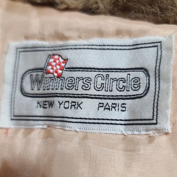 Vintage Rabbit Fur Cape One Size Winners Circle Brown Tan Patchwork Shawl Coat - Picture 5 of 15